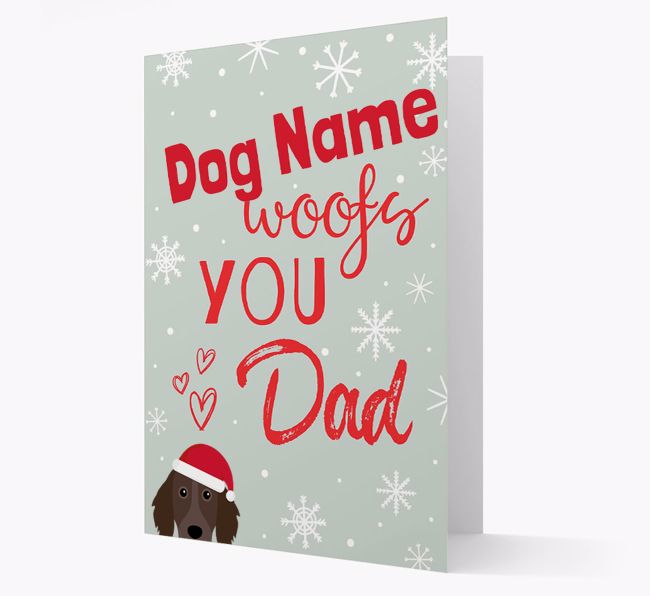 'I Woof You Dad' Card with your {breedFullName} Christmas Icon